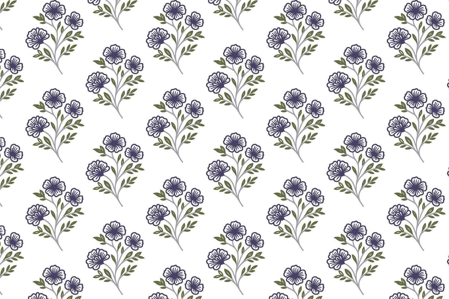 floral stem sketch pattern in ornate seamless style perfect for wrapping paper textile wallpaper and garden surface design vector
