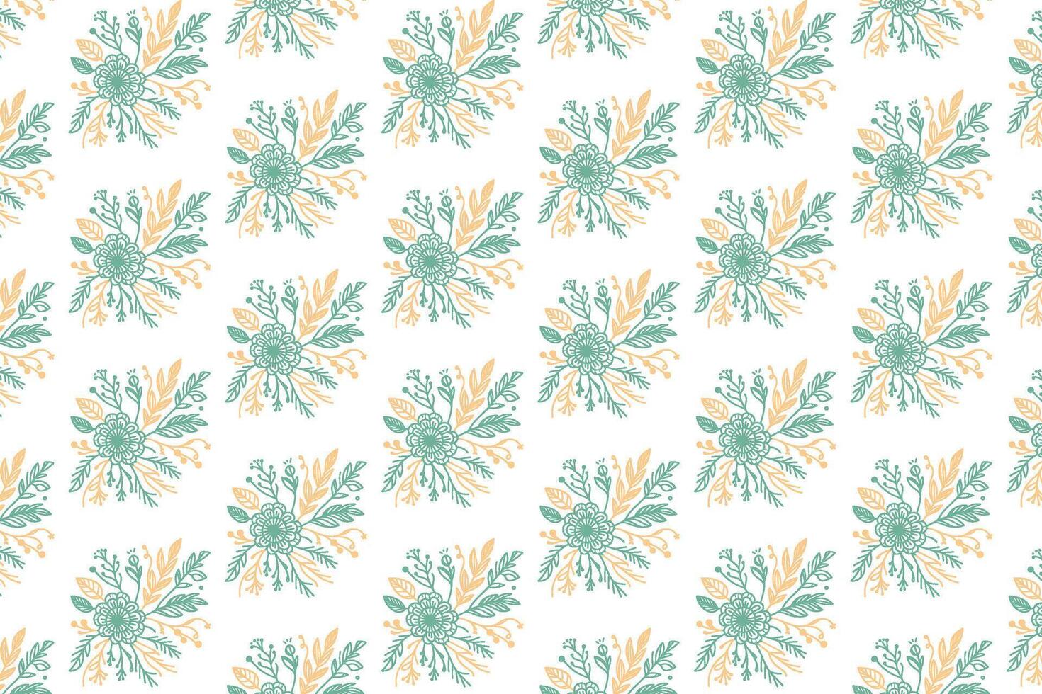 floral tile pattern with continuous stem art and leaf sketches perfect for seamless fabric women skirts and table top decor vector