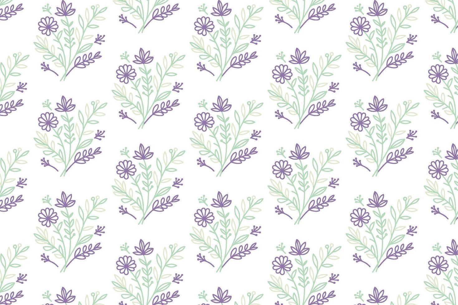 decorative seamless stem floral design for table top surface fashion textile and women apparel with continuous sketch lines vector