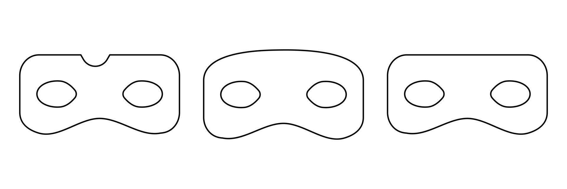 Superhero mask icon set. vector