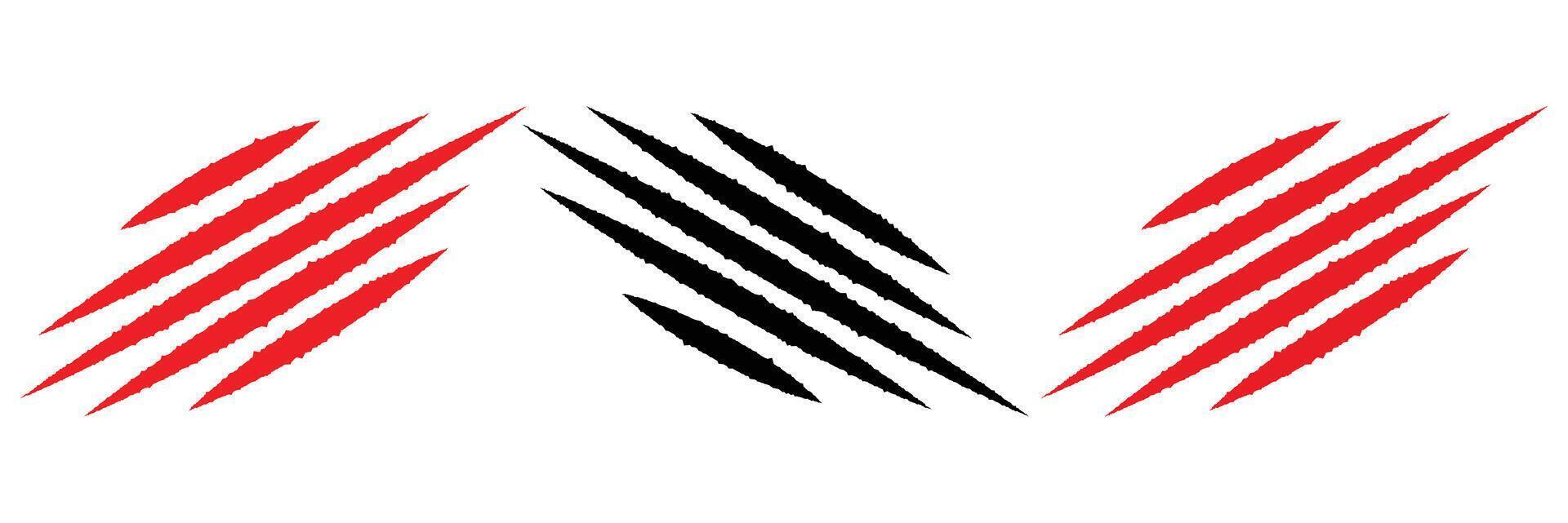 Four red and black stripes on a white background vector