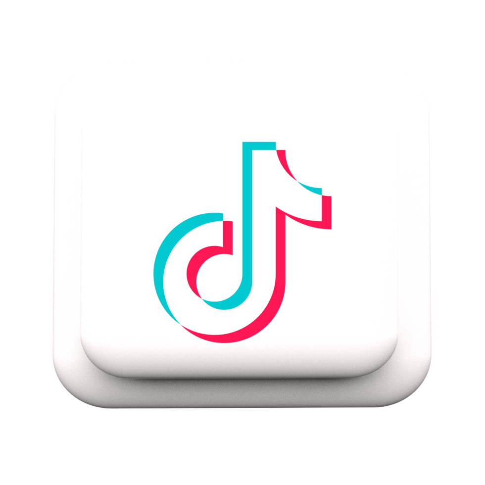 Tiktok logo on White button flat png