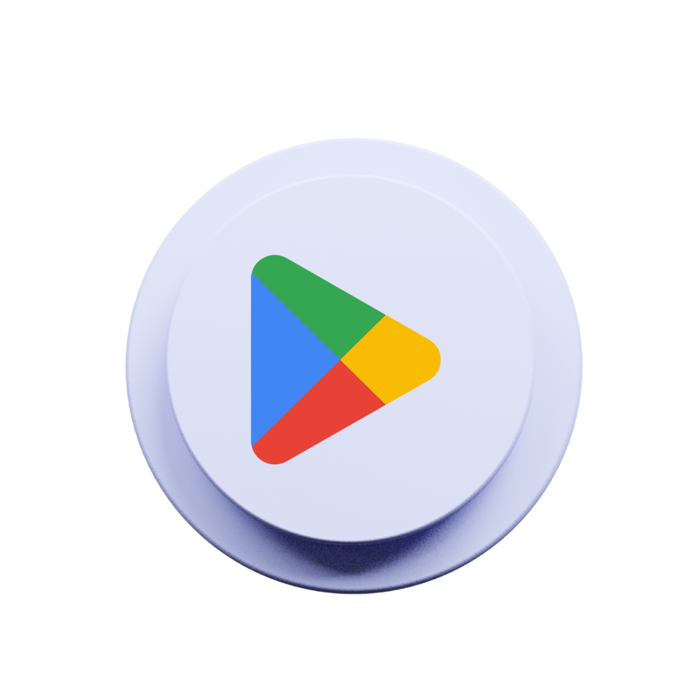 Google play store icon on a white button png