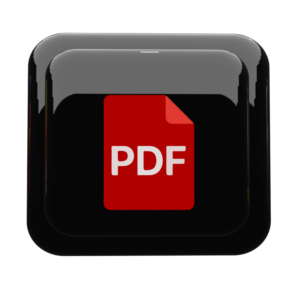 Pdf icon on a flat square button png