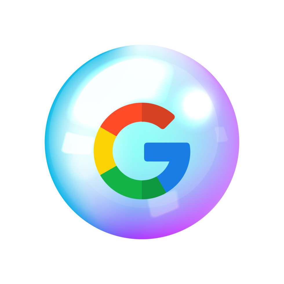 Google logo in a shiny sphere png