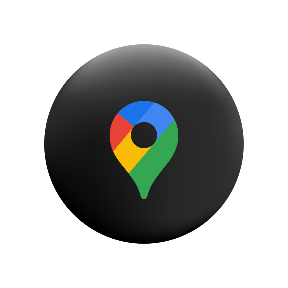 Google maps icon on a flat ball flat png