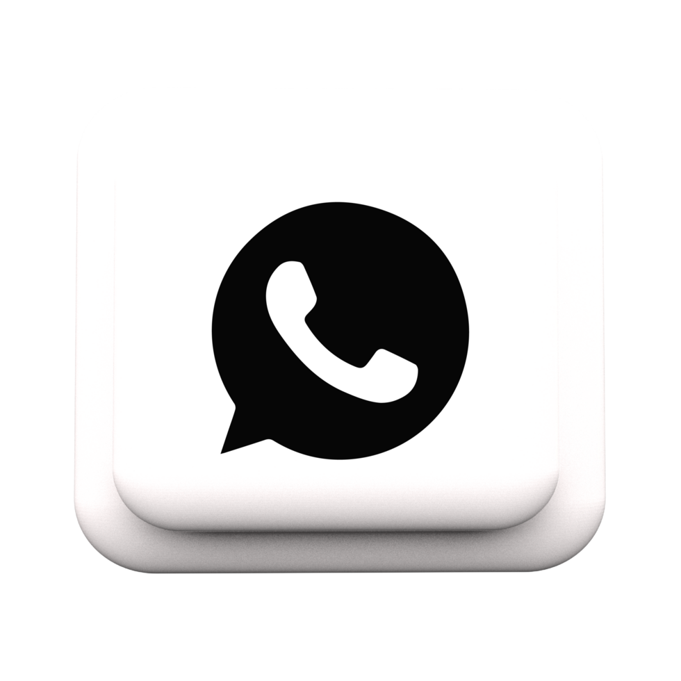 Whatsapp icon on a white square flat png
