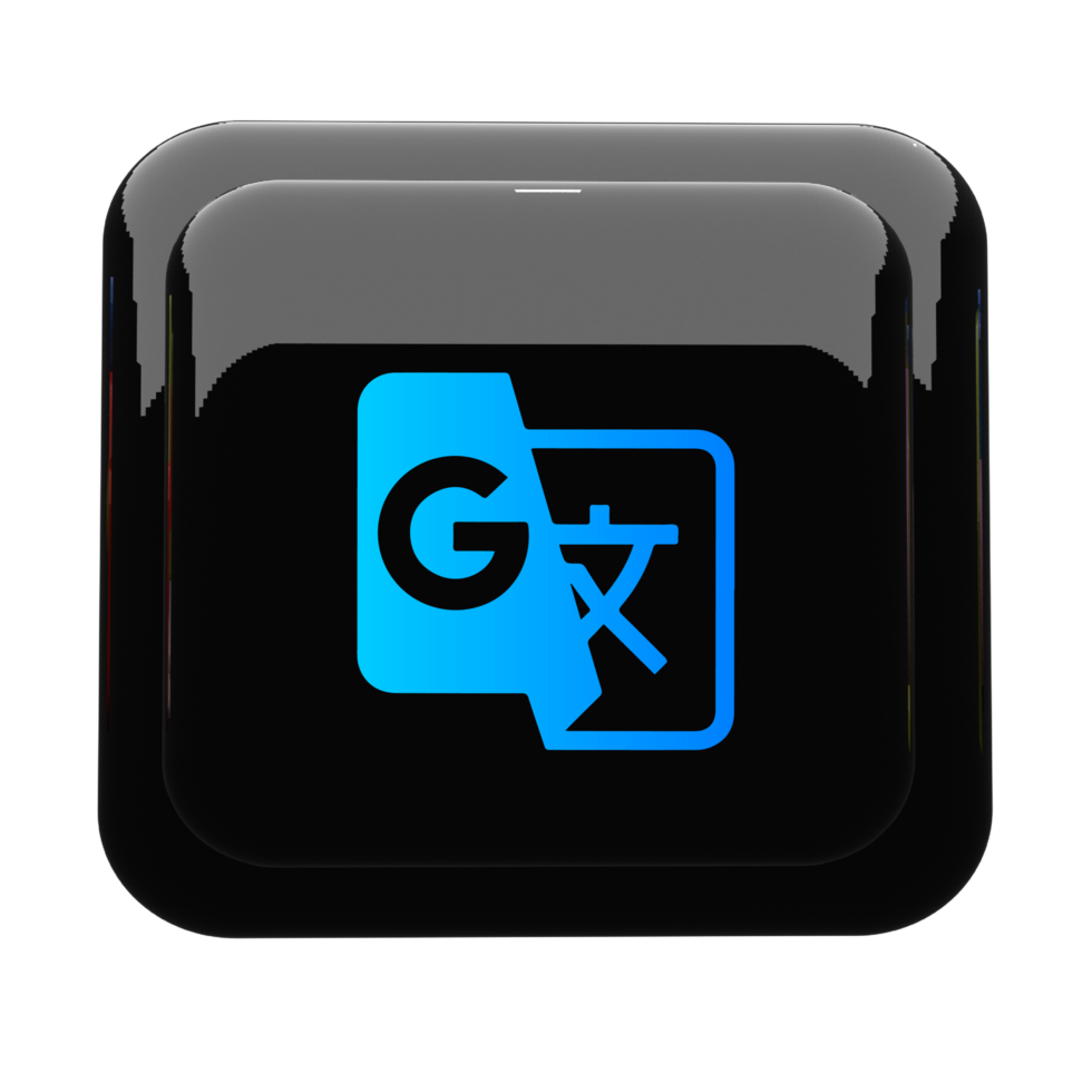 A flat button with a blue logo on it png