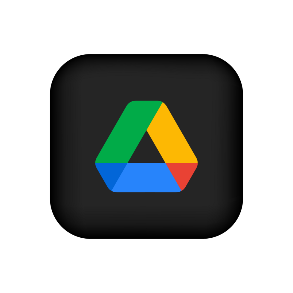 Google drive on black shape png