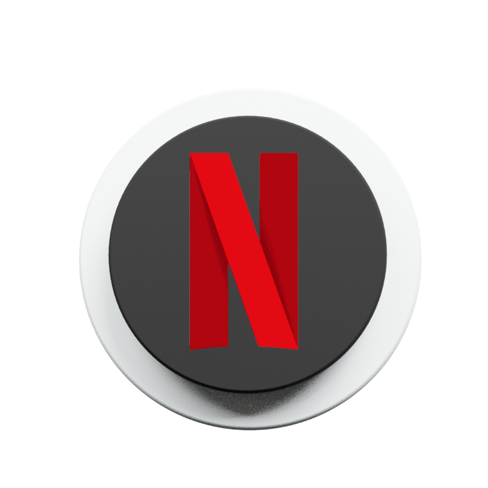 Netflix logo on a flat button png
