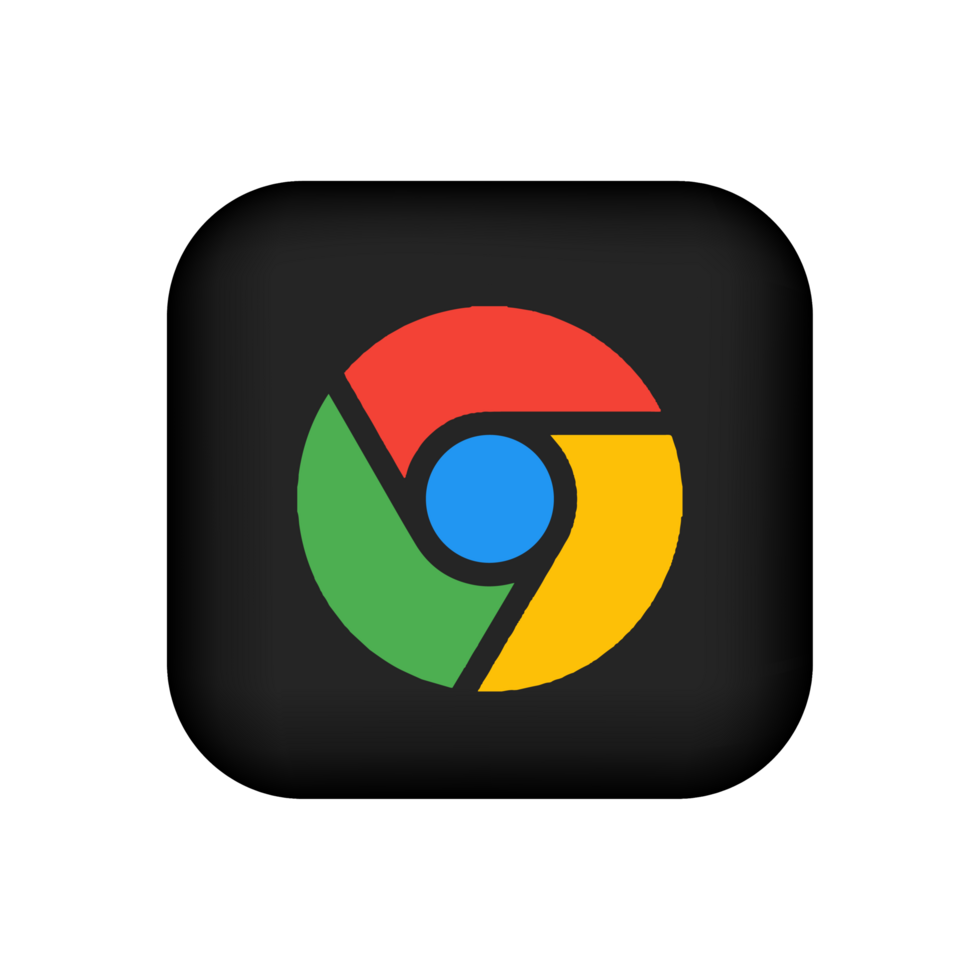 Chrome logo on flat shape png