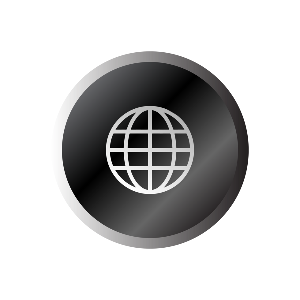 Globe icon on flat shape flat png