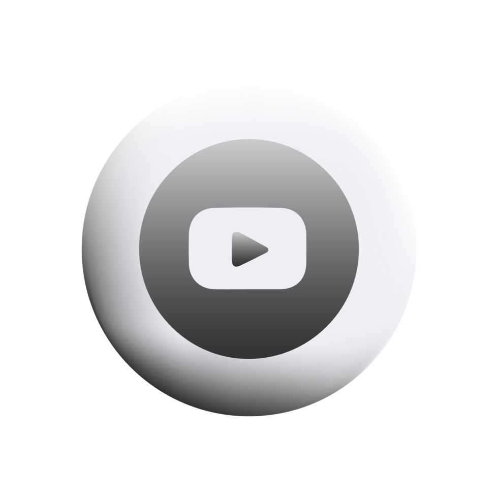 Youtube flat logo on white circle flat png
