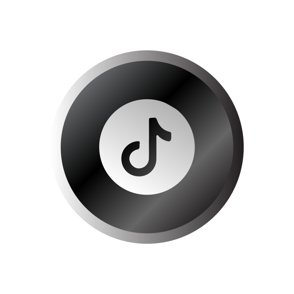 A flat and white image of a tik tok icon flat png