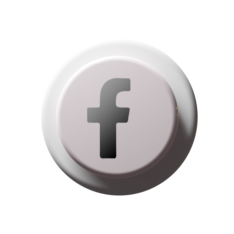 Facebook button on flat shape flat png