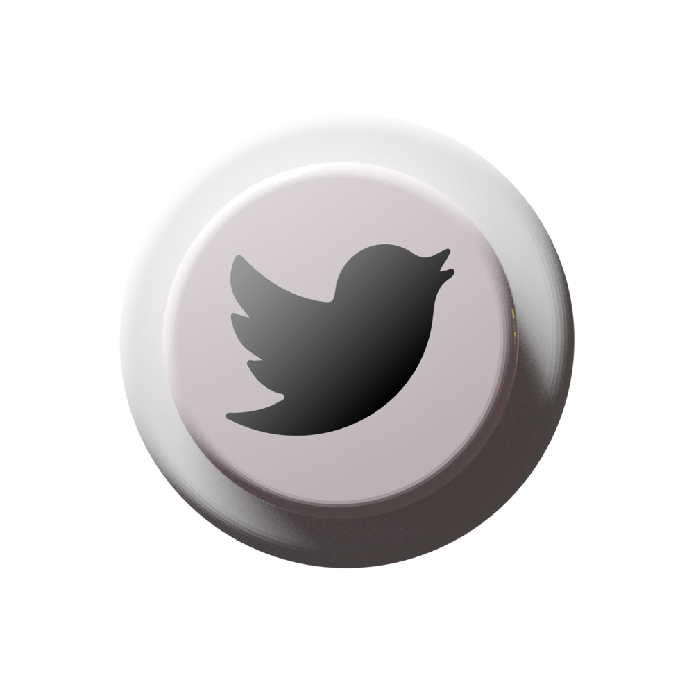 A twitter button with a flat bird on it png