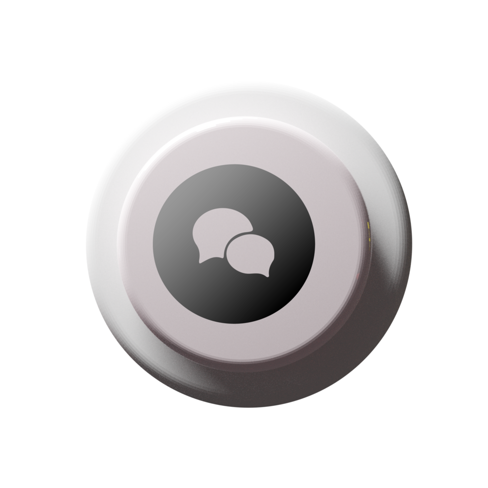 A button with two speech bubbles on it flat png