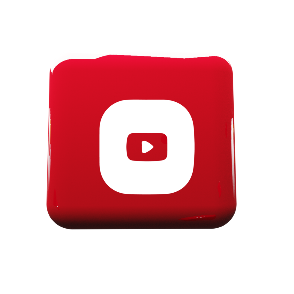 Youtube logo on a red square button png