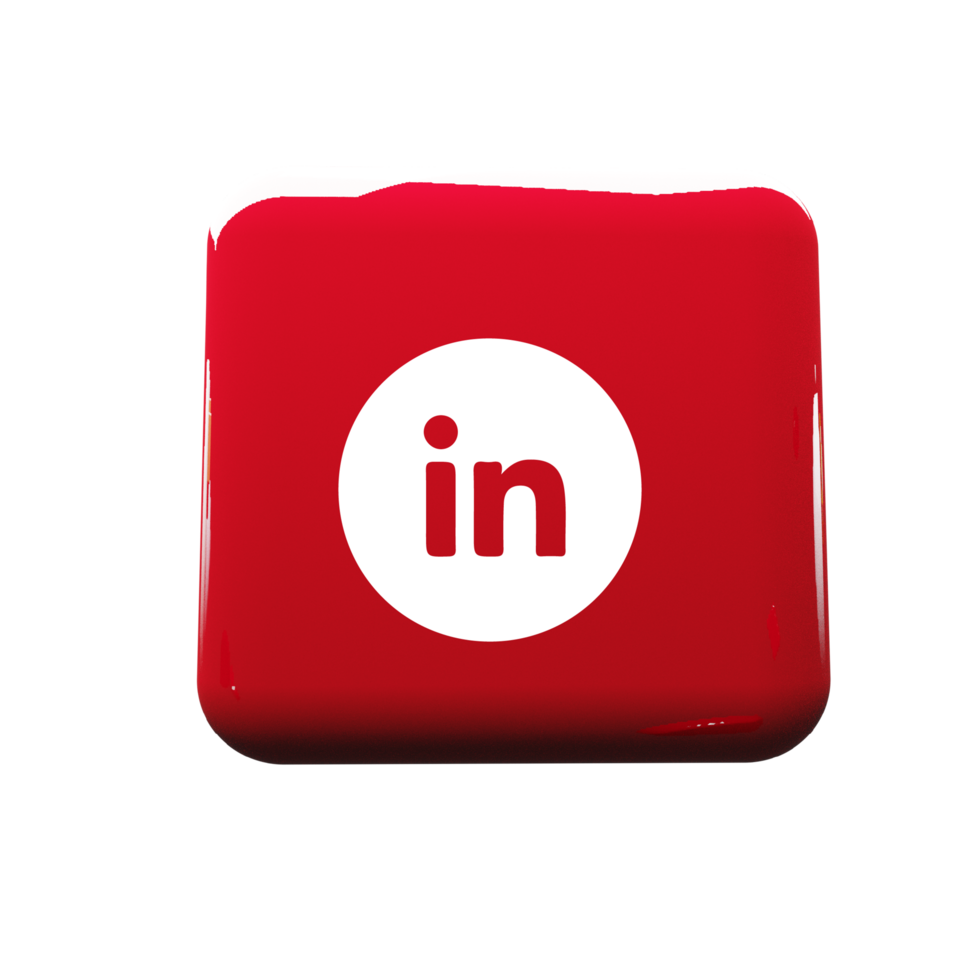 A red button with a white linked logo png