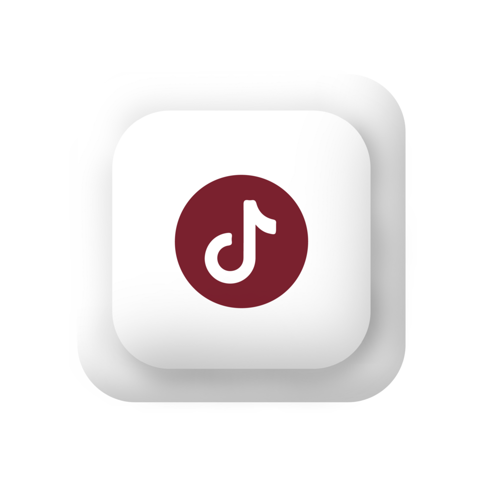 The tik tok logo on a white button illustration png