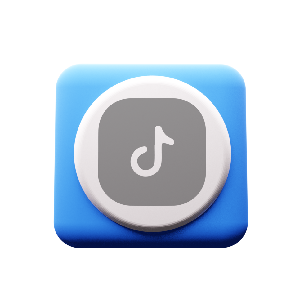 Tiktok icon on a blue square button png