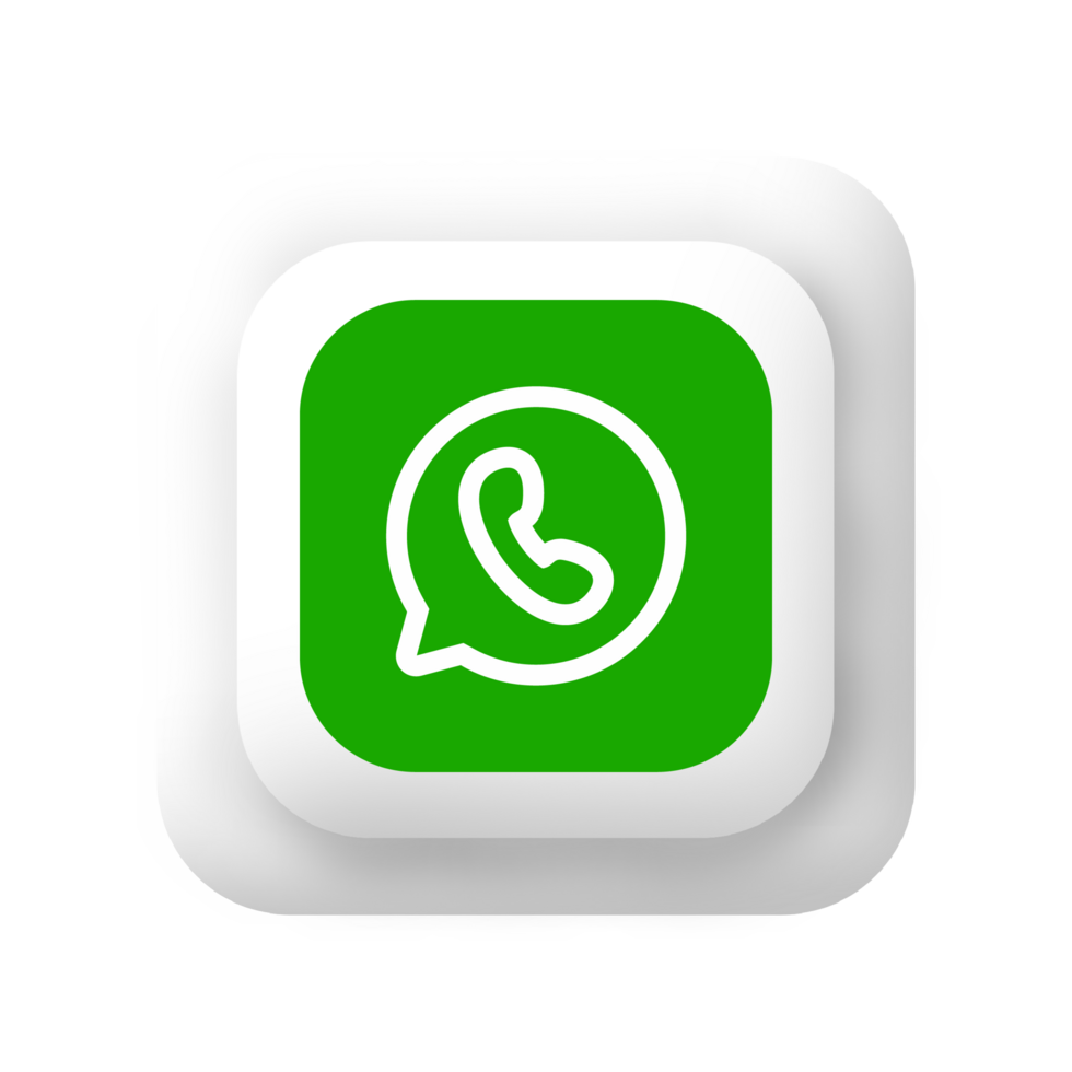 Whatsapp icon on white square flat png