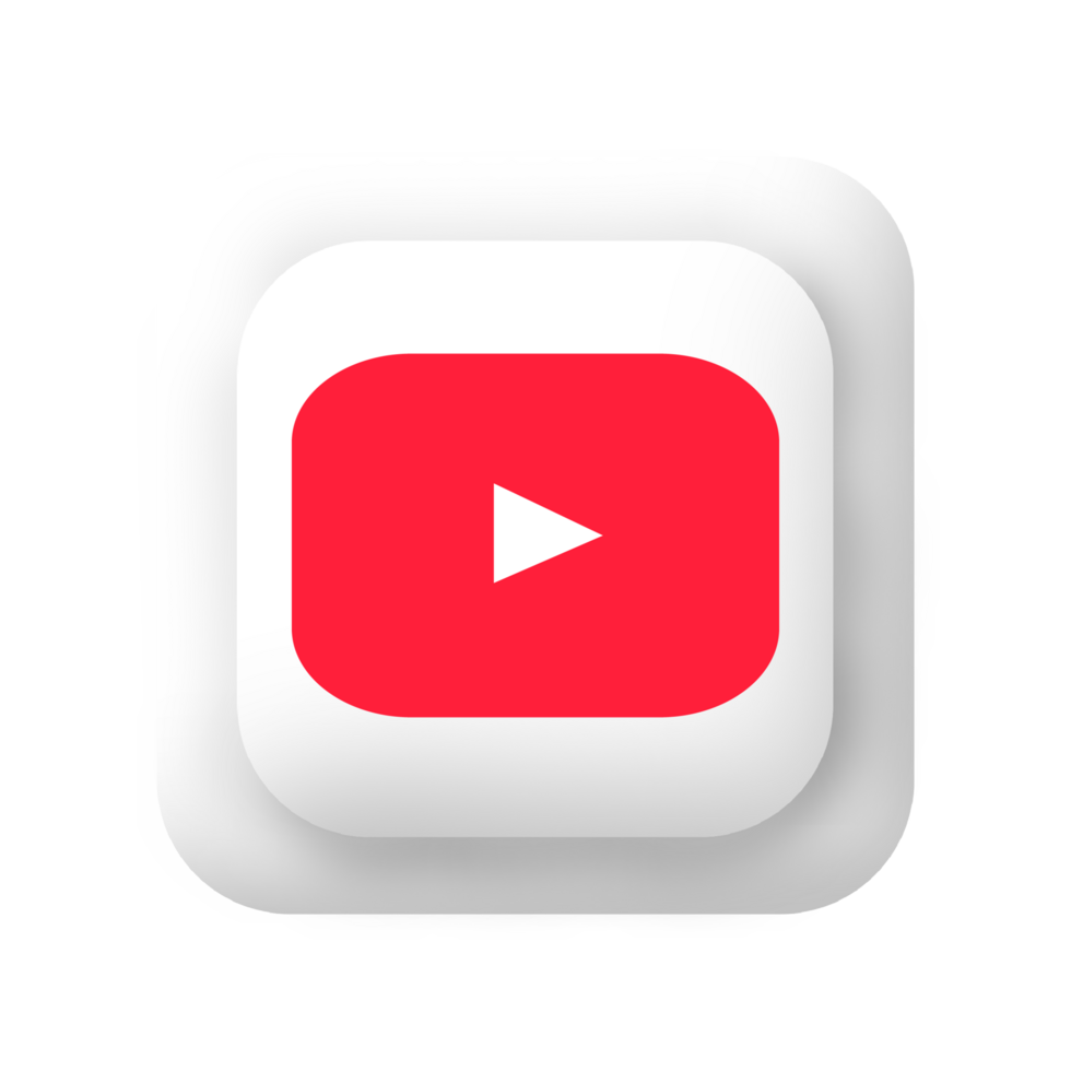 Youtube logo with red and white color png