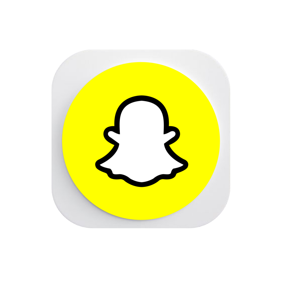 Snapchat logo on a flat shape flat png