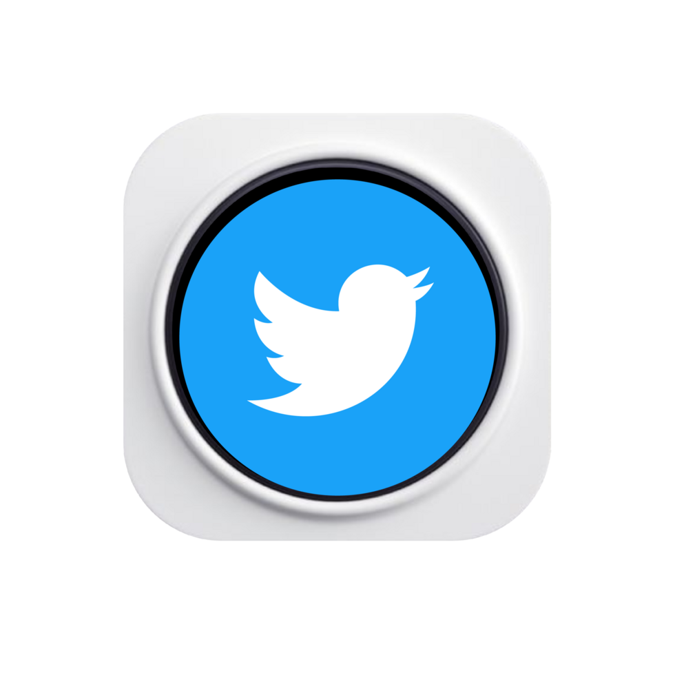 Twitter icon on a flat shape png