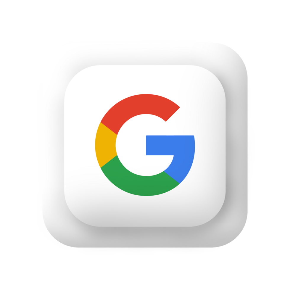 Google logo icon on white shape flat png