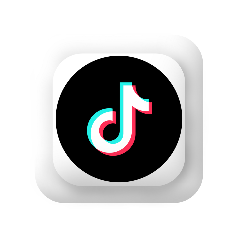 Tiktok logo with a white square button png