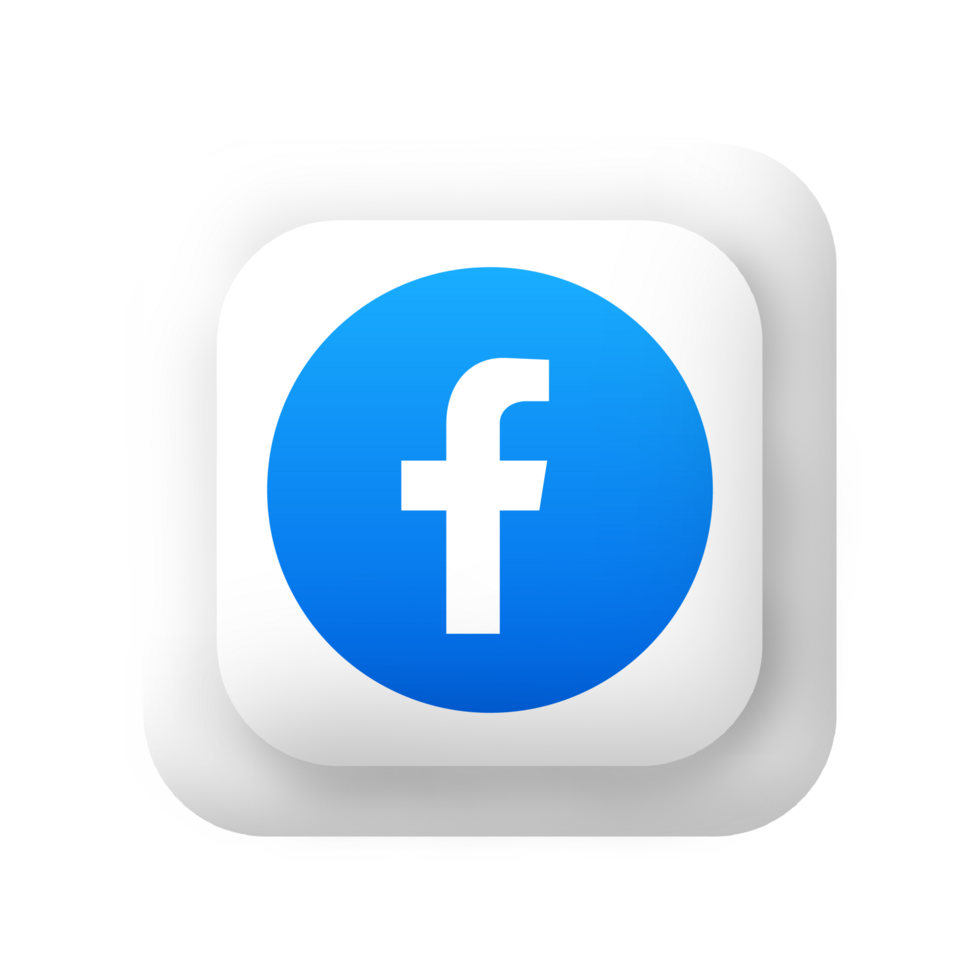 Facebook icon in a white shape flat png