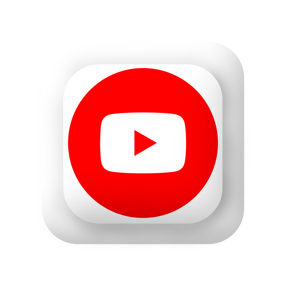 Youtube logo with red and white circle flat illustration flat png