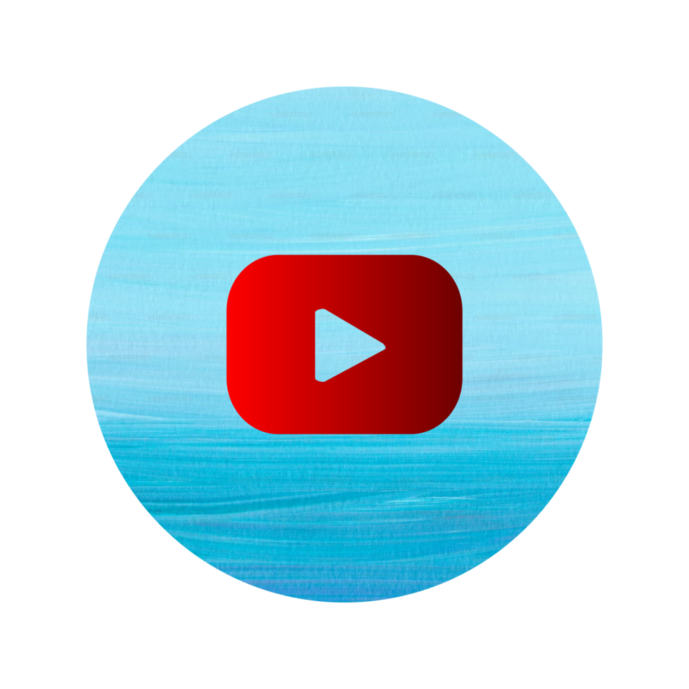 Youtube logo with a blue shape and red shape circle png