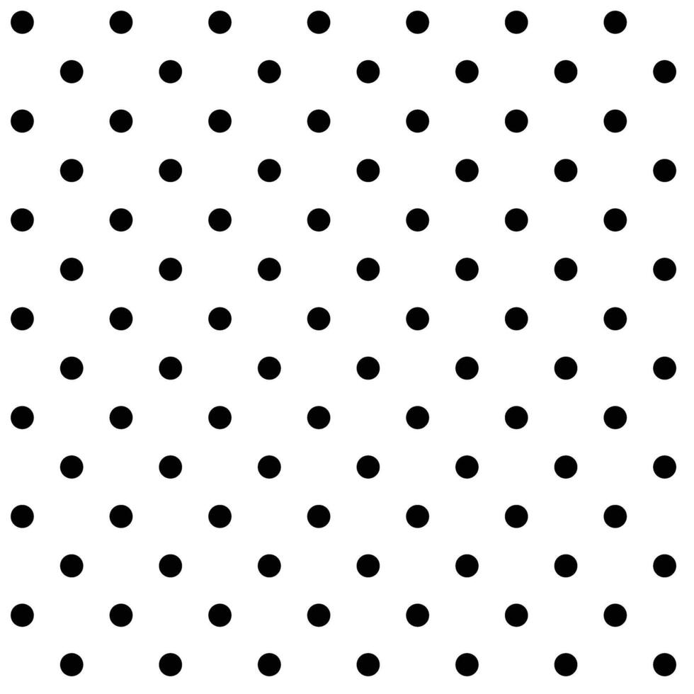 high contrast black polka dot seamless tile vector