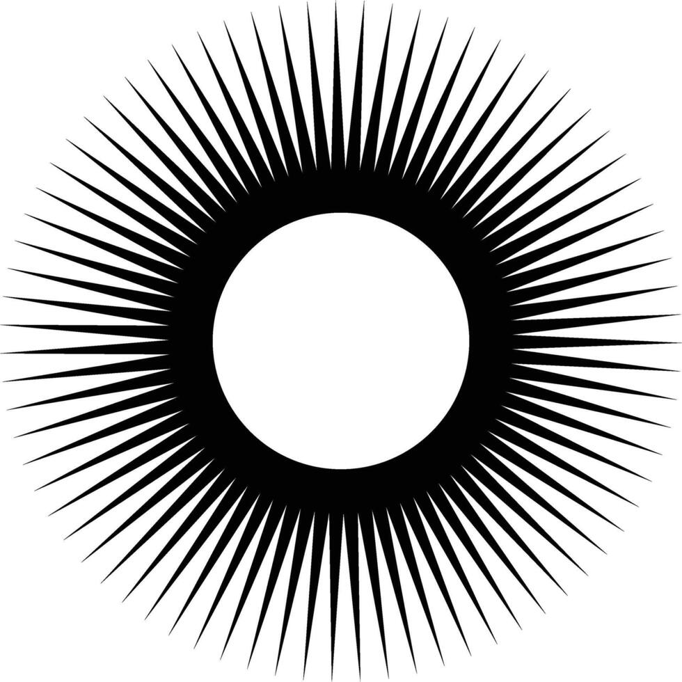 Stylized Black Sunburst Graphic Art vector