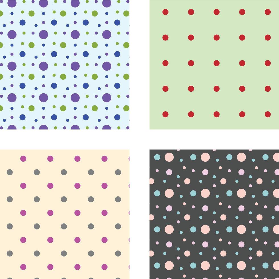 collection of minimalistic polka dot seamless designs vector