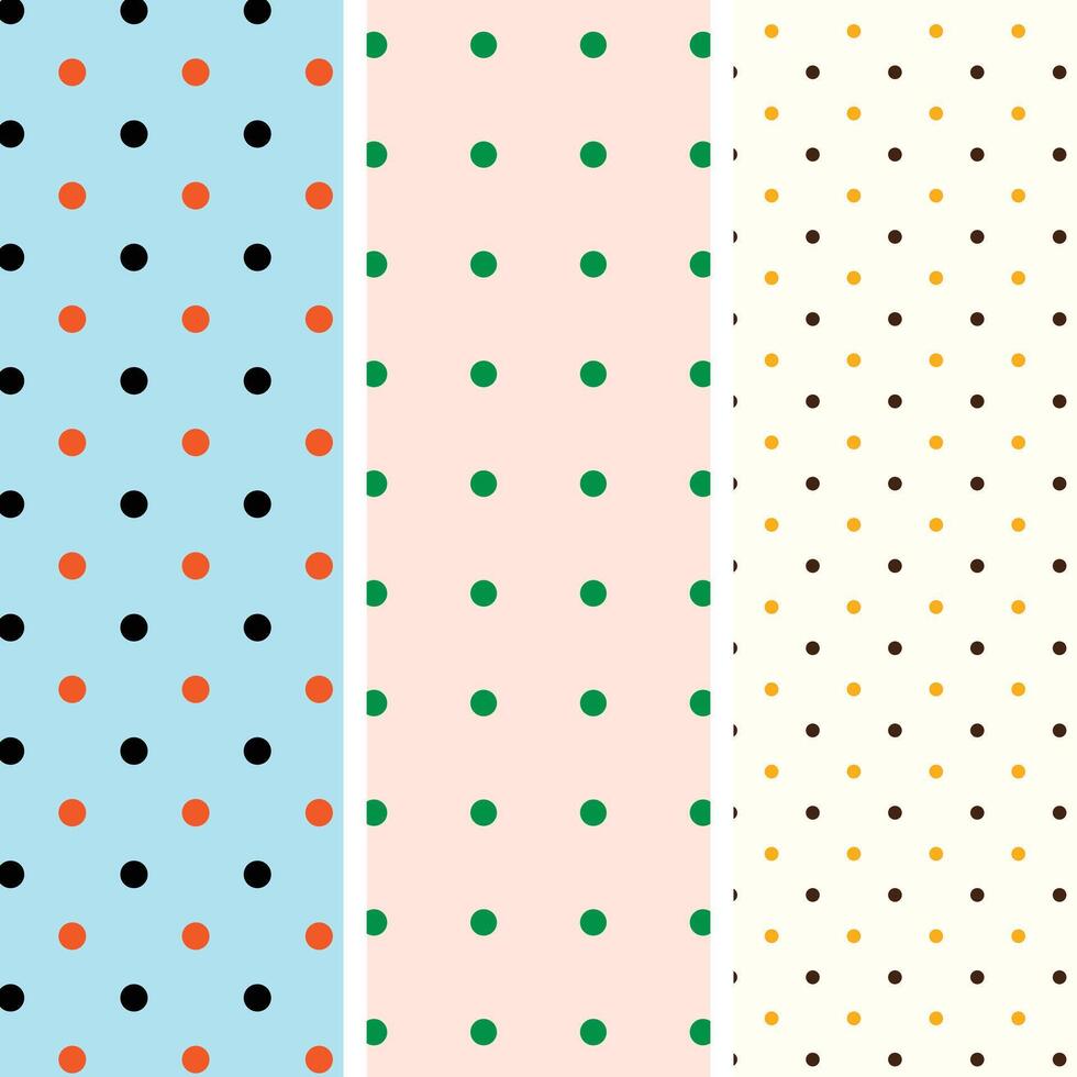 Set of Polka Dot Seamless Pattern Design 130.eps vector