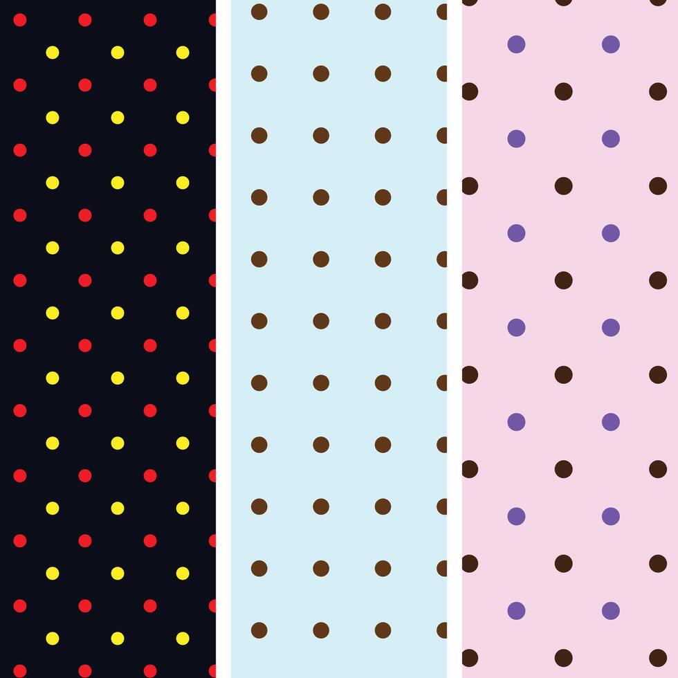collection of fresh polka dot seamless designs vector