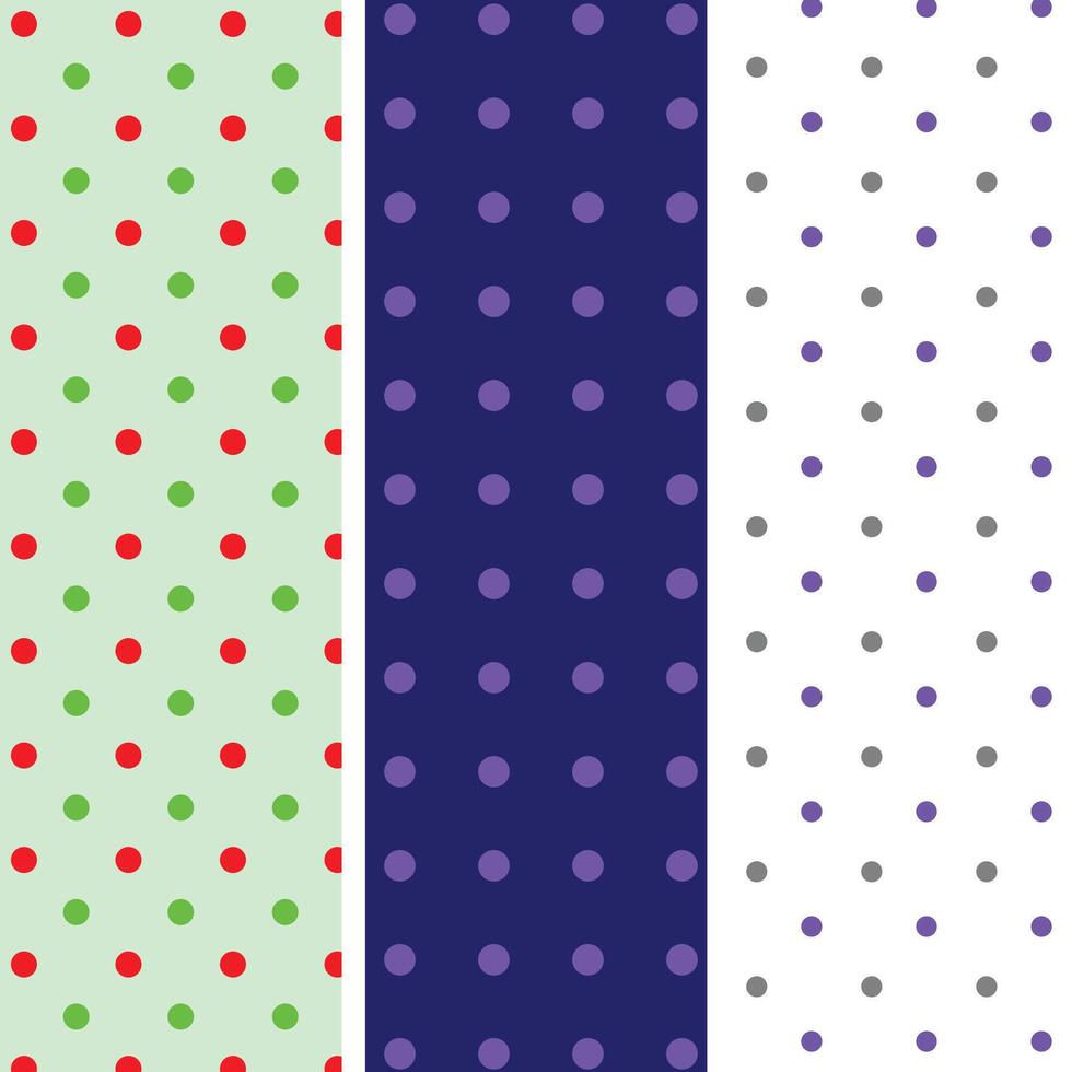 collection of artistic polka dot seamless patterns vector