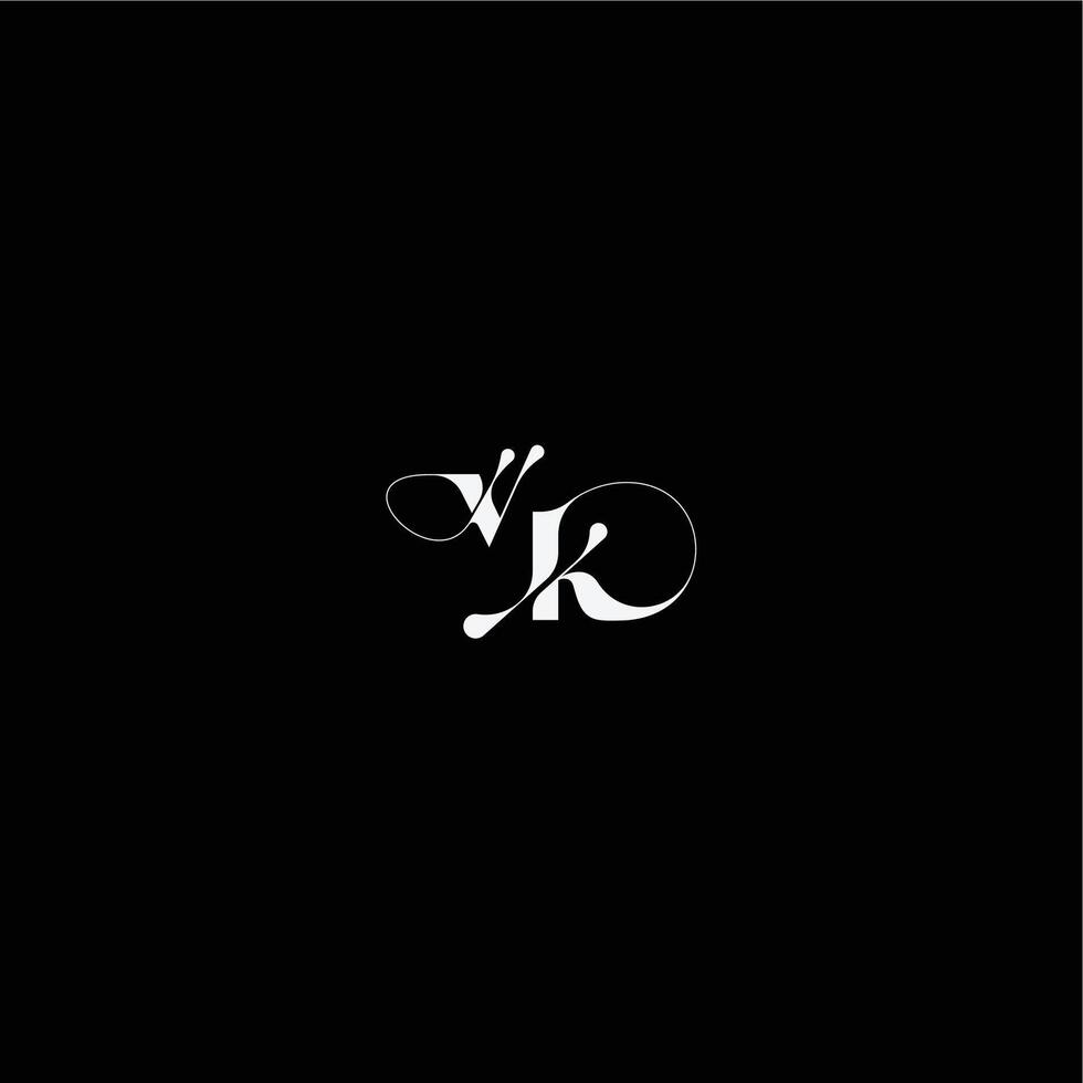 monogram style and elegant concept VK wedding typography initial letter organic hairline logo vector