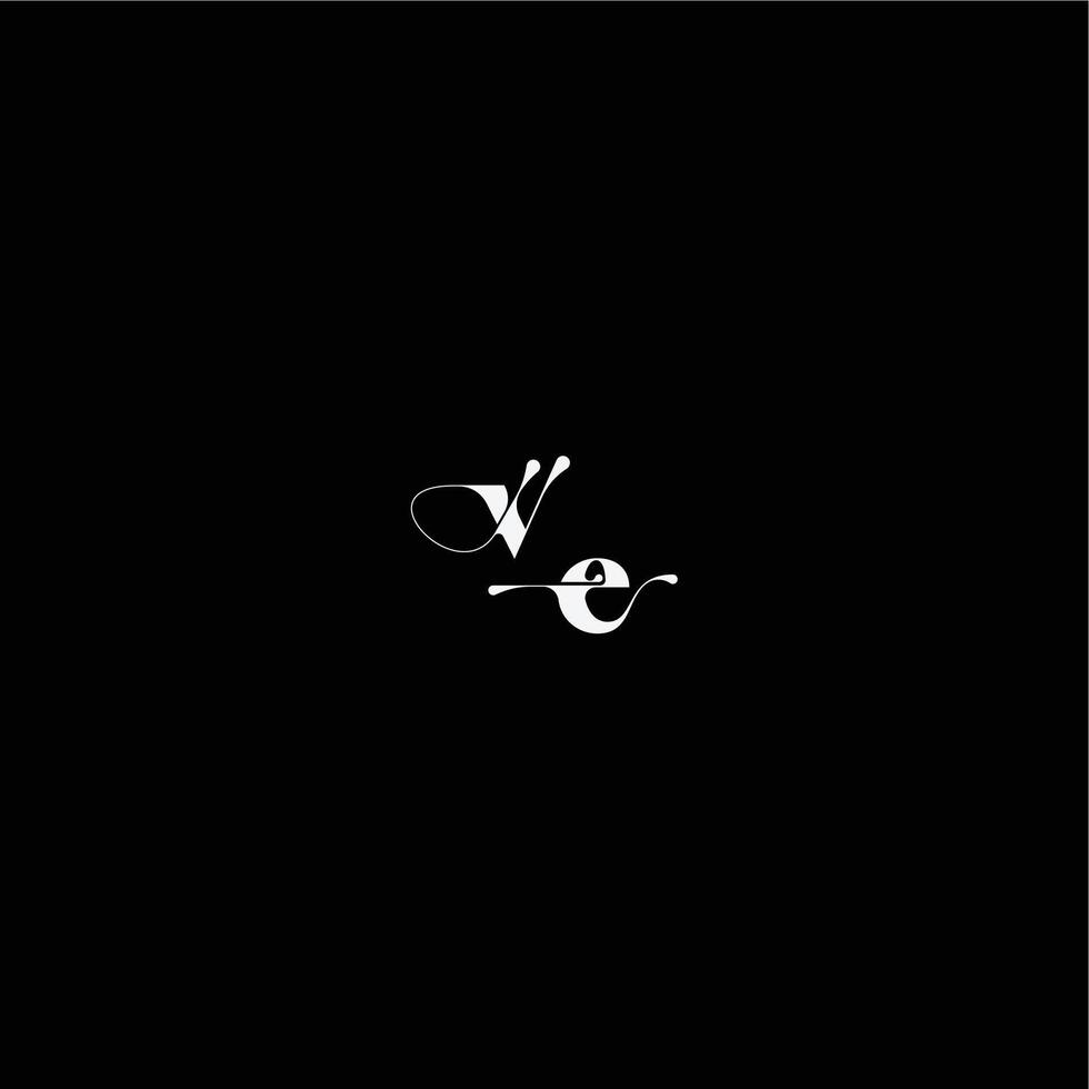 monogram style and elegant concept VE wedding typography initial letter organic hairline logo vector