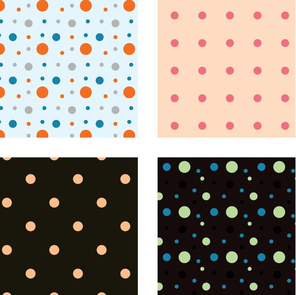 collection of 4 simple polka dot seamless artworks for invitations vector