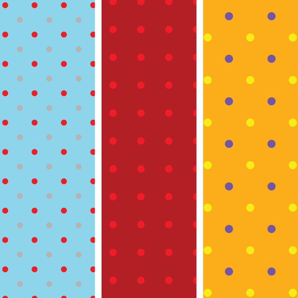 collection of stylish polka dot seamless designs vector