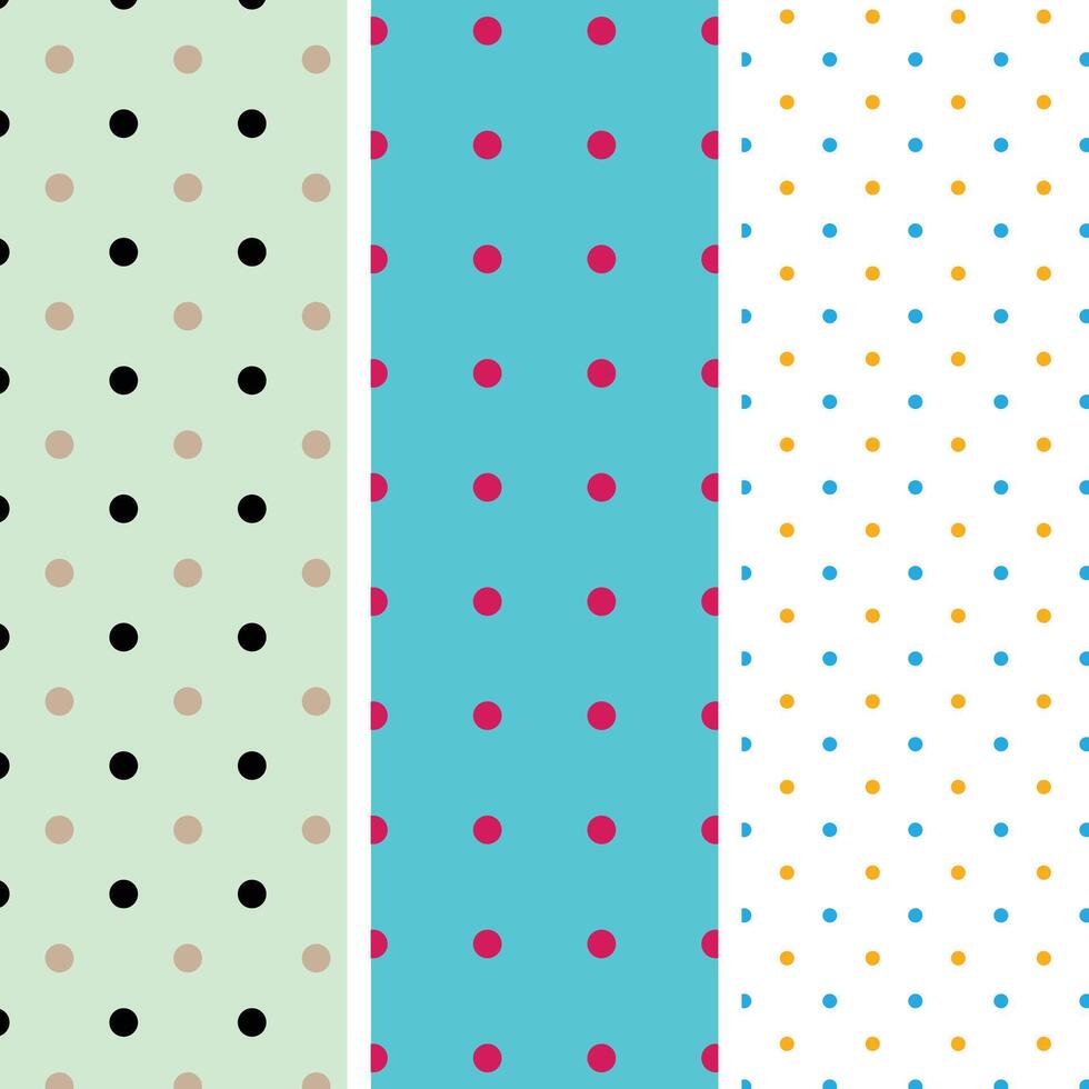 Set of Polka Dot Seamless Pattern Design 150.eps vector