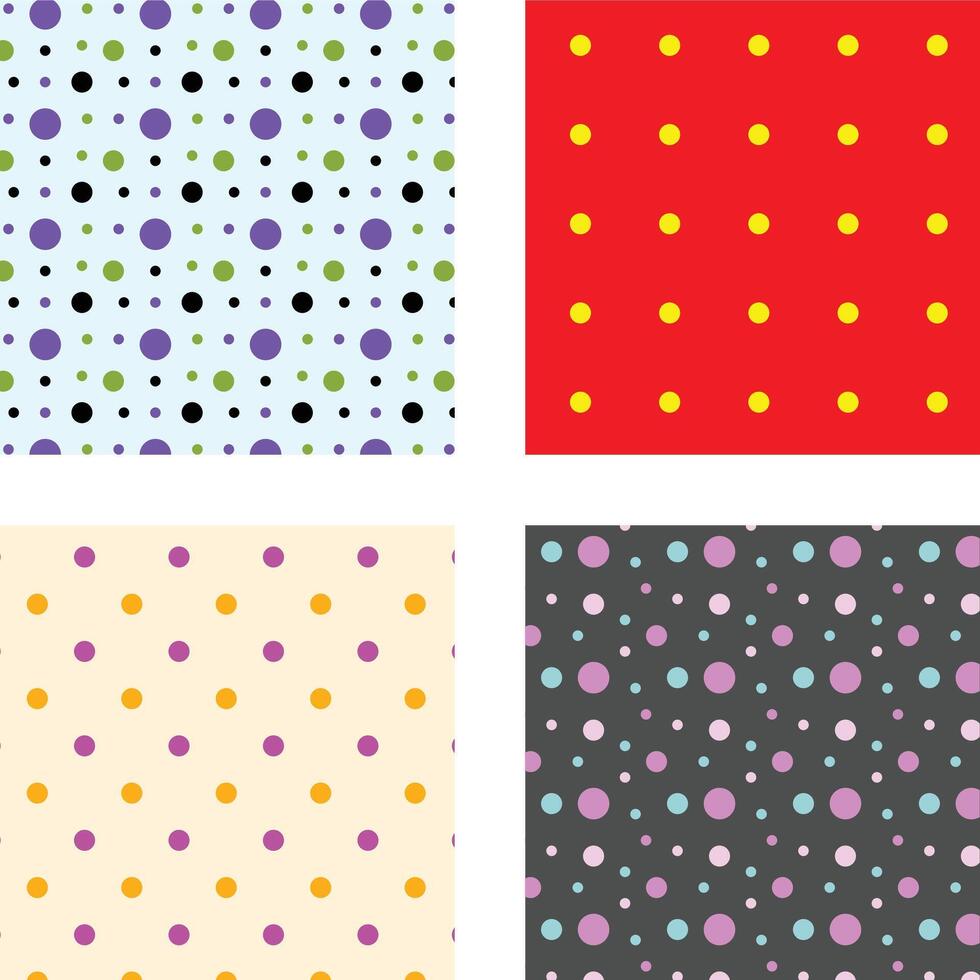 collection of unique polka dot seamless patterns vector