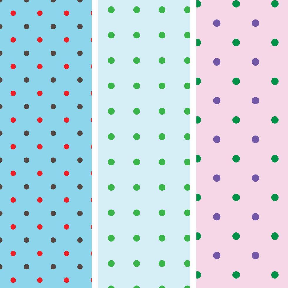 collection of black and white polka dot seamless pattern design vector