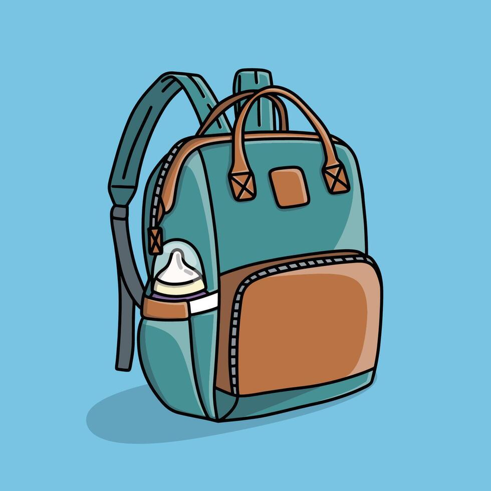 Modern diaper backpack vector