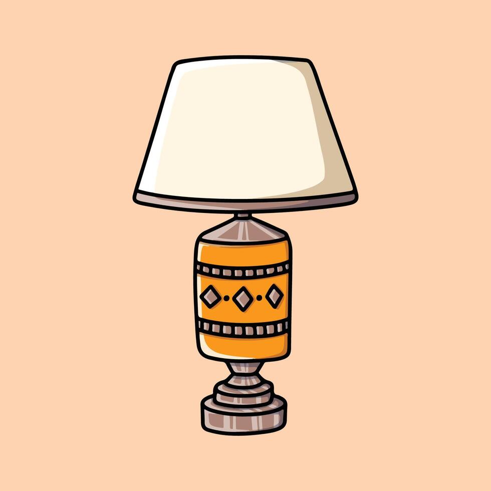 Table lamp or bedside lamp in vintage style vector
