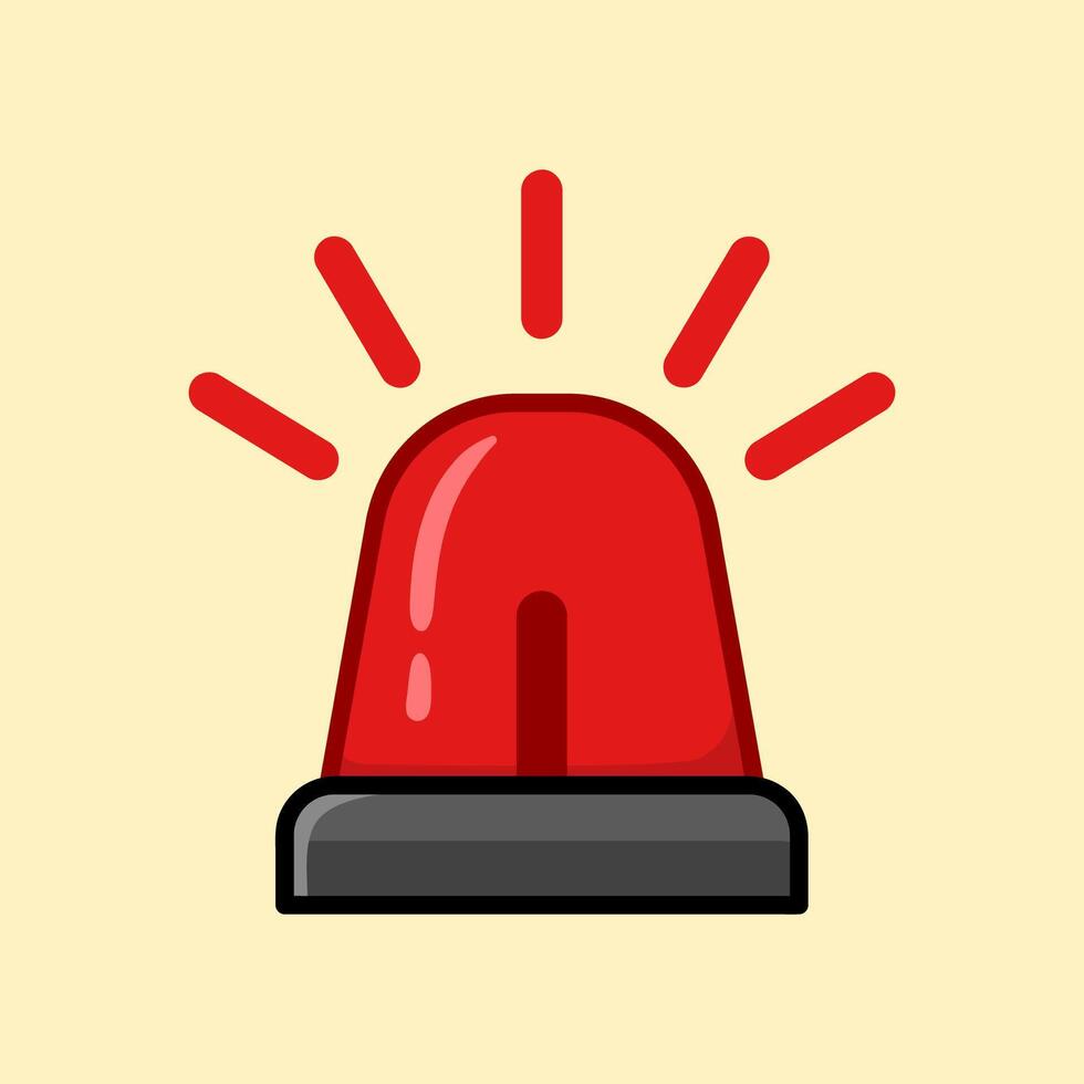 Police or ambulance red flasher siren alarm vector
